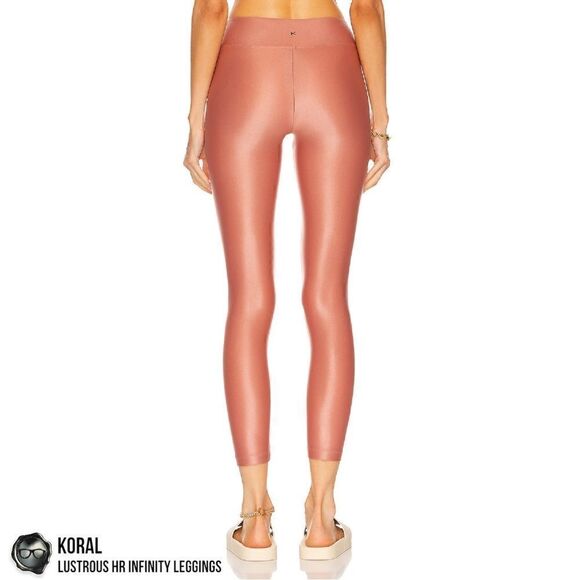 KORAL LUSTROUS INFINITY HIGH-RISE LEGGINGS IN SAND SHEEN PINK WOMEN’S SIZE SMALL - Picture 4 of 14